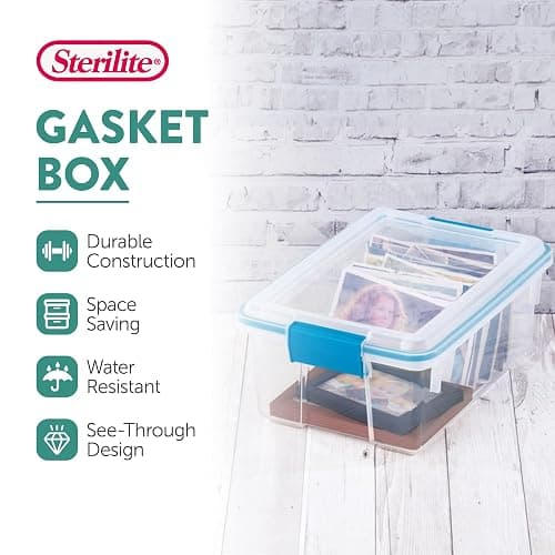 Sterilite 6-Pack Gasket Box, Weather-Resistant Storage Bins with Latching Lids, 12 Quart - Heavy-Duty Organizing Containers for Closet, Bathroom, and Office thumbnail 4