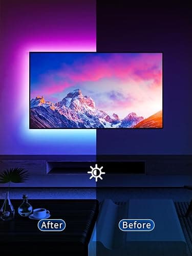 GIPOYENT TV LED Backlight,Sync to Music LED Strip Lights for 32-50 inch TV, LED TV Lights with Bluetooth Function,Led Lights for Bedroom RGB Colors Changing for Home Theater Non-Waterproof (6.56ft) thumbnail 5