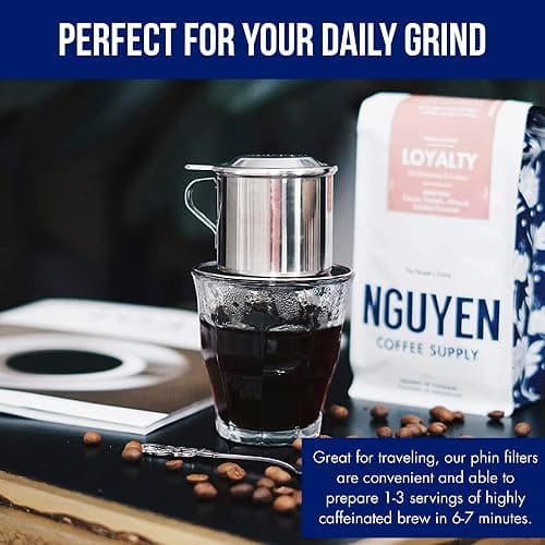 Nguyen Coffee Supply - Original Phin Filter: Stainless Steel 4oz Chamber 3.25 inch plate Diameter, Perfect Cup of Phin Drip Coffee in 5 minutes [4 oz] thumbnail 3