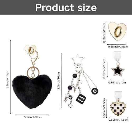 SAANG & JAT Y2K Kindle Accessories Set, Dice Star Keychain Compatible with Kindle Paperwhite 11th/12th Gen E-Reader, Includes Type C/USB C Dust Plug Charm, Perfect for Bookworms thumbnail 2