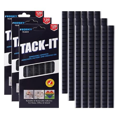 Feosky Adhesive Poster Sticky Tack Putty, Reusable and Removable Adhesive Putty, Mounting Putty for displaying Wall Paintings, Picture, Decoration, Crafts (Black, Pack of 3) - Image 1