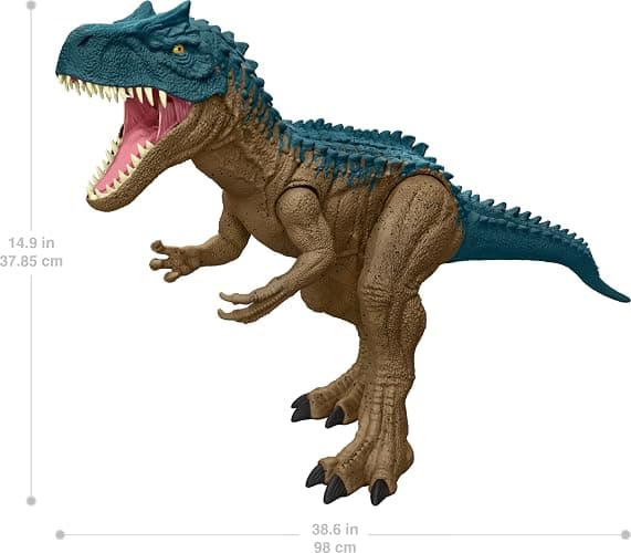 Mattel Jurassic World Super Colossal Allosaurus Action Figure, Extra Large Dinosaur Can Swallow 20 Mini Figures, 38-inch Long XL Action Play Toy thumbnail 3