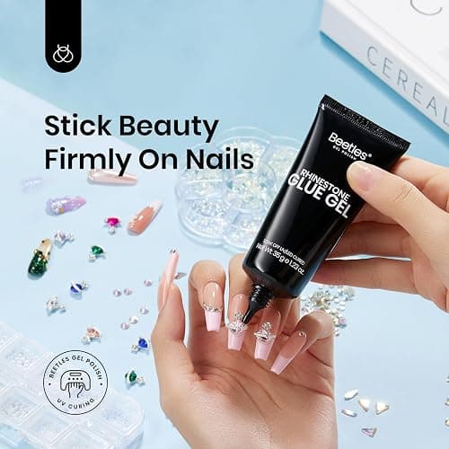 Beetles Rhinestone Glue for Nails, Gel Nail Glue for Nail Charms Decoration Super Strong Bling Gem for Nail Art Jewels Crystals Beads Diamonds 3D Beauty Gift - 2-35ML Nail Rhinestone Glue thumbnail 2
