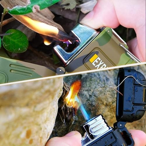 2 Pack Waterproof Lighter Outdoor Windproof Torch Lighters Dual Arc Butane Electric Lighters USB Rechargeable Lighters Flameless Plasma Lighter Camping Hiking Adventure Survival Tactical Gear thumbnail 6