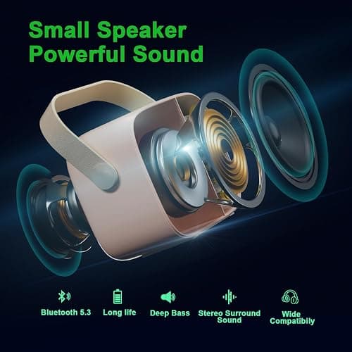 Retro Bluetooth Speaker, Vintage Decor, Gifts for Women Men Teen Girls,Portable Wireless Bluetooth Speaker, Cute Aesthetic Style for Office Kitchen Desk Bedroom Outdoor Support USB/TF Card/AUX (Pink) thumbnail 4