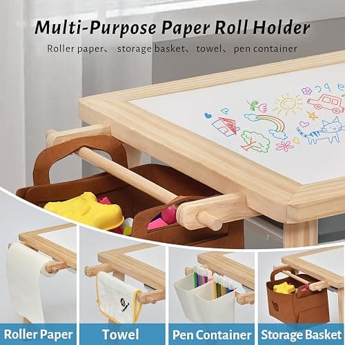 Easyego Sensory Table for Toddlers Kids Play Wooden Sand Water Table with Double-Sided Board & Foldable Storage Bins for Indoor and Outdoor Use, Birthday Gifts for Boys and Girls thumbnail 5