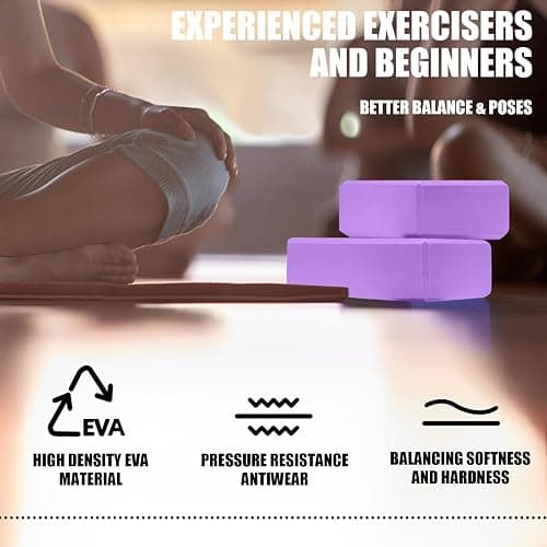 2 Pcs Yoga Blocks, 9"x6"x3" Foam Blocks Yoga Props for Pilates Stretching and Meditation Exercise Blocks Lightweight Yoga Essentials thumbnail 5