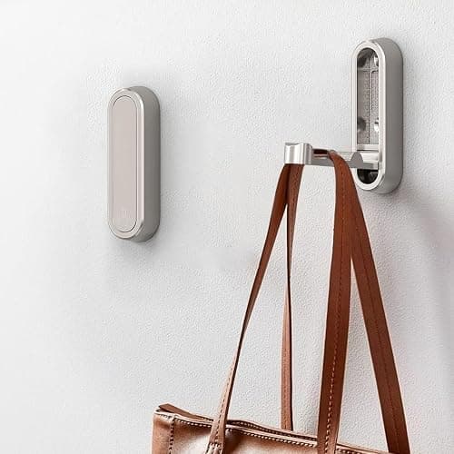 Foldable Coat Hooks, Invisible Folding Retractable Wall Hooks, Single Retractable Hook, Foldable Wall Hooks for Hanging Coats, Scarves, Hats, Bathrobes, Keys, Bags (Silver) thumbnail 4