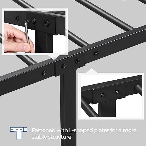 Yaheetech Classic Metal Platform Bed Frame Mattress Foundation with Victorian Style Iron-Art Headboard/Footboard/Under Bed Storage/No Box Spring Needed/Twin Size Black thumbnail 7