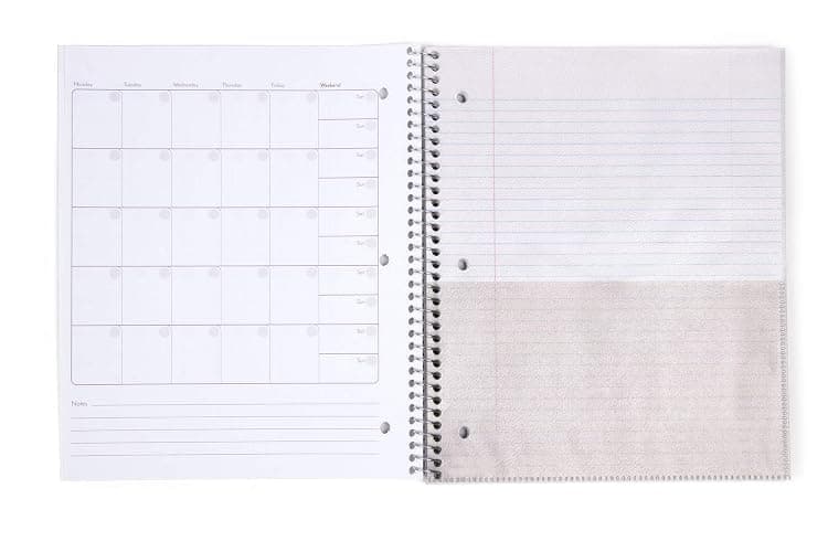 Mintra Office Durable Spiral Notebooks, 1 Subject, (White, College Ruled 3 pack), 100 Sheets, Poly Pocket, Moisture Resistant Cover, Strong Chipboard back, For School, Office, Business - White - College Ruled 3pk thumbnail 3