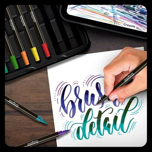 Crayola Brush & Detail Dual Tip Marker Set, 16 Markers, 32 Colors, Adult Coloring Markers, Gifts for Teens & Adults thumbnail 7