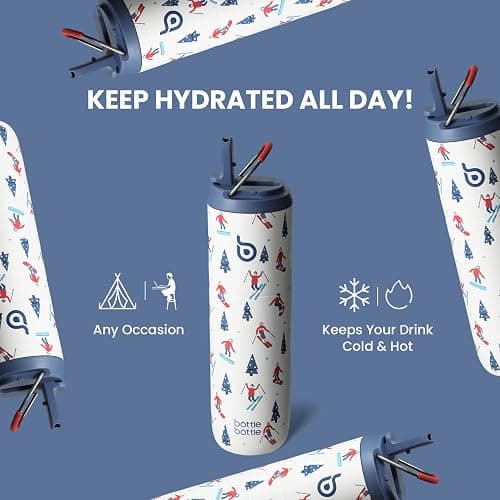 BOTTLE BOTTLE Insulated Water Bottle 24oz with Straw Lid and Handle for Sports Travel Gym Stainless Steel Water Bottles Double-Wall Vacuum Metal Leak Proof BPA-Free thumbnail 7