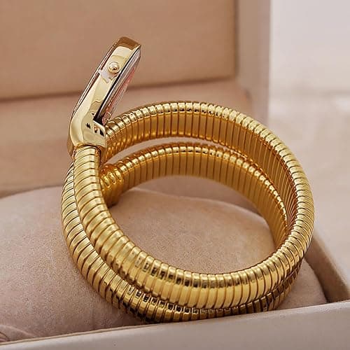 Fictory Gold Women's Watch with White Dial and Gold Snake Bracelet - Elegant Gift Set in Black Gift Box thumbnail 4