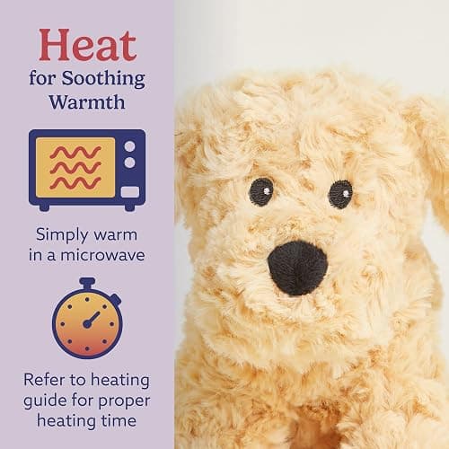 warmies Junior Microwavable & Weighted Stuffed Animals, Golden Dog - Heated Stuffed Animal Plushie for Warmth & Comfort - Cute Soft Plush Toys for Adults & Children (Boys, Girls, Babies & Toddlers) thumbnail 4