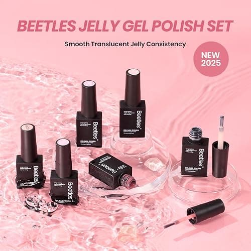Beetles Nude Gel Nail Polish Set - 6 Colors Nude Pink Brown Neutral Jelly Gel Polish Kit Sheer Translucent Effect Soak Off UV Nail Art Design Drunken Rose Collection Manicure Gift for Women thumbnail 7