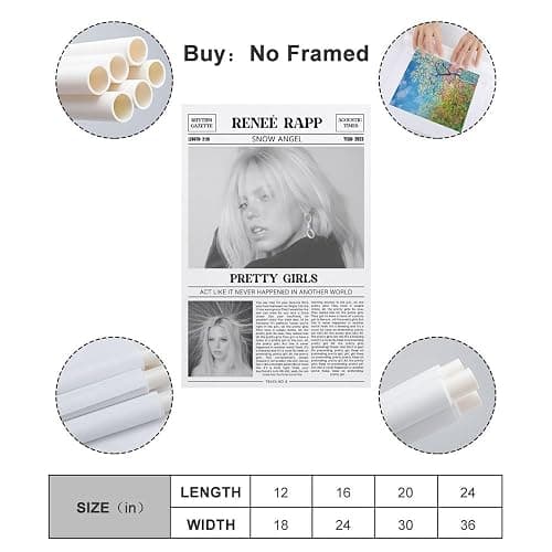 GHEH RYT1 Renee Rapp PRETTY GIRLS Canvas Poster Wall Decorative Art Painting Living Room Bedroom Decoration Gift Unframe-style12x18inch(30x45cm) thumbnail 2