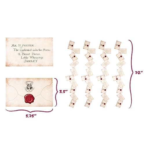 CON*QUEST Journals Harry Potter Official Floating Hogwarts Acceptance Letter Decoration, 40 Letter Cards & Nylon String for Hanging, Home Decor, Officially Licensed (40-Pieces, 4 String of 10 Letter) thumbnail 3