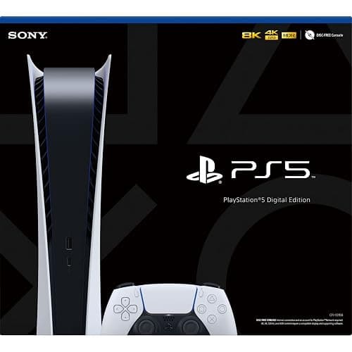 PS5 - Sony PlayStation 5 Digital Edition Gaming Console + Wireless Controller - 16GB GDDR6 RAM, 825GB SSD, 120Hz 8K Output, White thumbnail 3