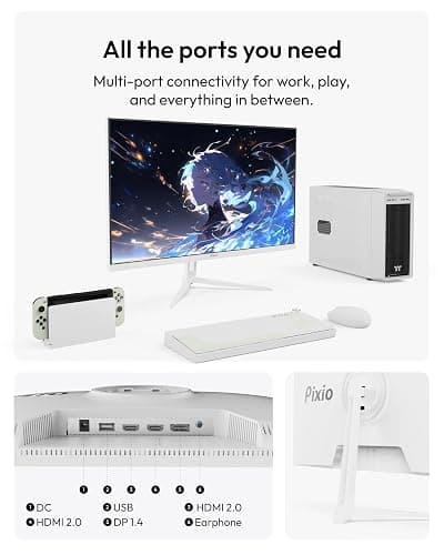 Pixio PX279 Wave White 27 inch 240Hz Refresh Rate FHD 1080p Resolution Fast IPS Panel 1ms GTG Resonse Time Gaming Monitor with Adaptive Sync thumbnail 5