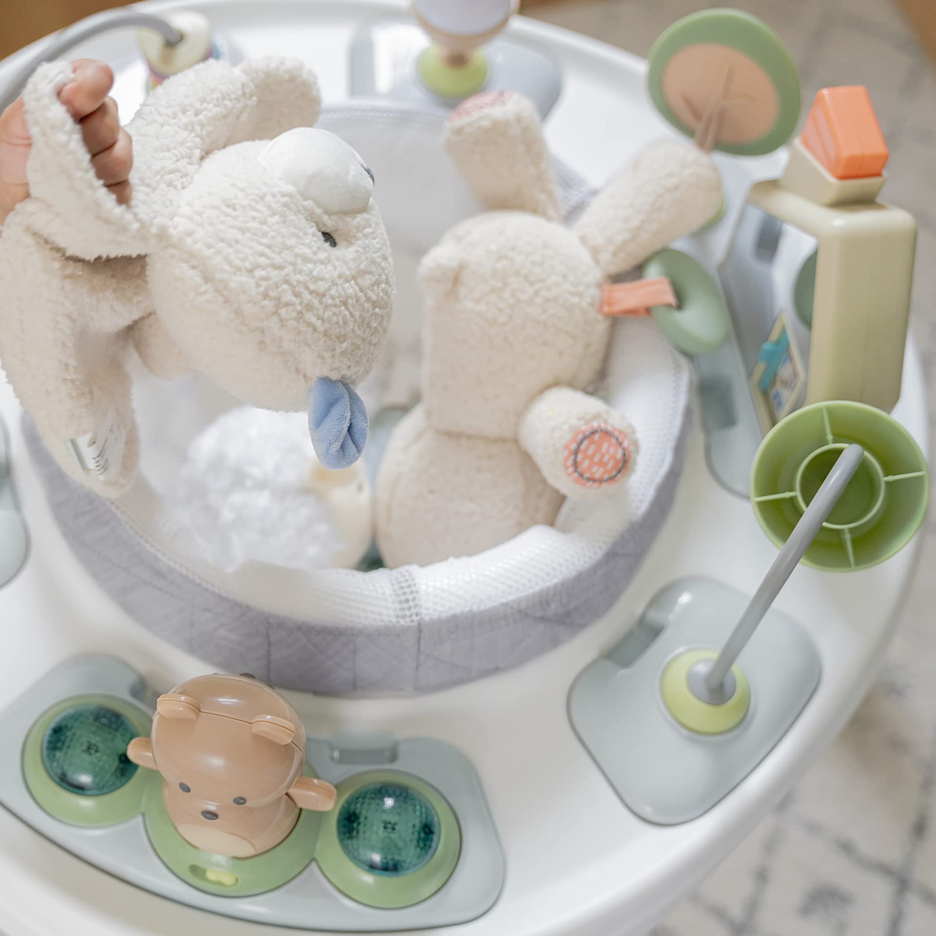 Ingenuity Spring & Sprout 2-in-1 Baby Activity Center Jumper and Table with Infant Toys - Ages 6 Months +, First Forest thumbnail 10