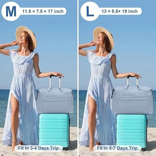 Pritent Travel Duffle Bag, Weekender Overnight Personal Item Carry On Bag | Waterproof Duffel Bag, with Toiletry Bag, Removable Strap, Hospital Bag for Labor Delivery, Airplane Travel, Gym thumbnail 2
