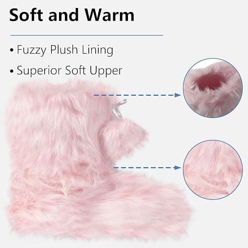 Forfoot Slipper Boots, Cozy Indoor Booties for Women Fluffy Comfortable House Shoes Fuzzy Anti-Slip Boots Winter thumbnail 6