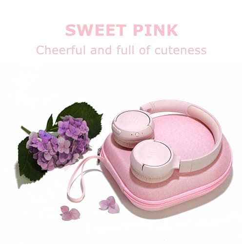 Ginsco Universal Headphone Case Compatible with JBL Tune 510BT 720BT, Sony WH-CH 720N/WH-CH520, with Sony/JBL/Soundcore Q20 Q30/BERIBES/TOZO/KVIDIO etc Wireless Headphones Light Pink thumbnail 2