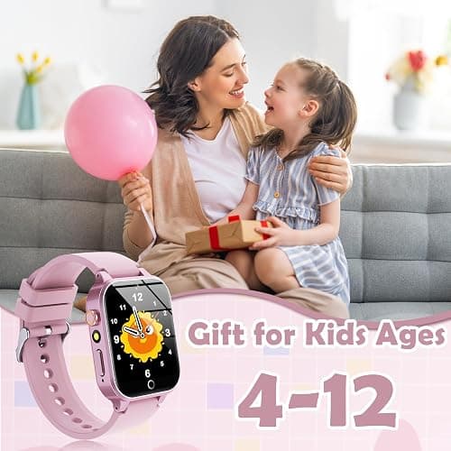 Luyiilo Kids Games Watch, with 26 Puzzle Games, Touch Screen, HD Camera, Alarm Clock, Toys for Ages 4-12 Years Old.Birthday Gift for Boys Girls (Pink) thumbnail 2