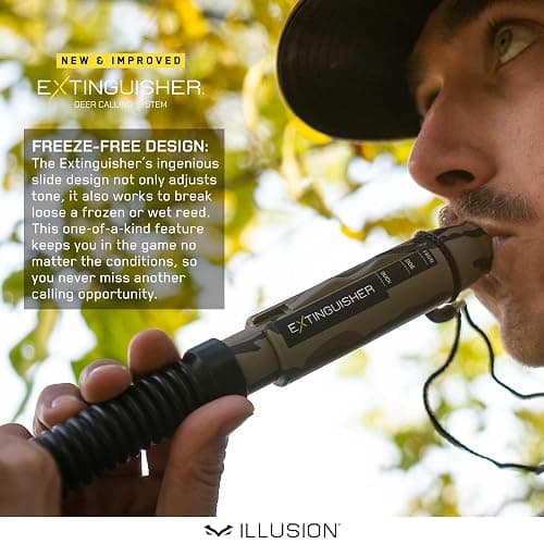 Extinguisher Deer Call by Illusion | Grunt Tube | Buck, Doe, Fawn | Adjustable 10-in-1 Call | Color (CAMO/Black) | Freeze Resistant thumbnail 4