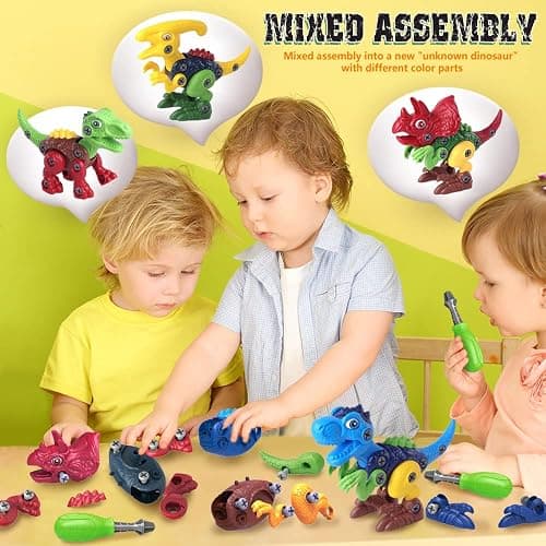 Dinosaur Toys for 3, 4, 5, 6, 7 Year Old Boys, Take Apart Toys with Electric Drill for Kids, STEM Educational Construction Building Toy, Ideal Birthday Christmas Easter Gifts, Incl Tyrannosaurus Rex thumbnail 6