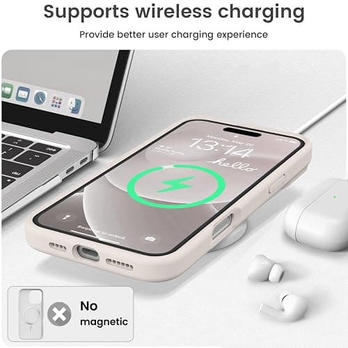 Vooii Compatible with iPhone 16 Pro Max Case, Liquid Silicone Upgrade [Camera Protection] [Soft Anti-Scratch Microfiber Lining] Shockproof Phone Case for iPhone 16 Pro Max 6.9 inch - Stone thumbnail 7
