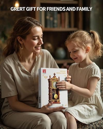 TYCOLE Vintage Pendulum Clock Building Block Set,Stem Toy with Real Clock Function and Linkable Mechanical Pendulum,Unique Home Decoration and Collectible for Adults&Kids 6+ thumbnail 7