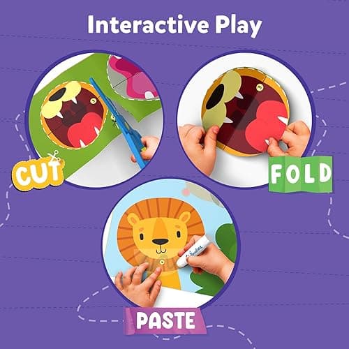 Skillmatics Scissor Skills Activity Book - Snip Snip, 25 Fun Cutting & Creative Activities for Preschoolers, 2 Child-Safe Scissors, Fine Motor Skills Craft Kit, Gifts for Kids Ages 3, 4, 5, 6, 7 - 1. Multi-Theme thumbnail 5