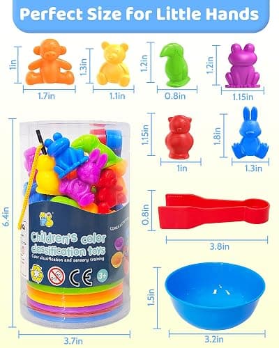 Oomloid Counting Animals Montessori Toys for 3 4 5 Years Old Boys Girls, Preschool Learning Activities Kindergarten Educational Sensory Toys Gifts for Kids Toddlers Ages 3-5, 4-8 thumbnail 2
