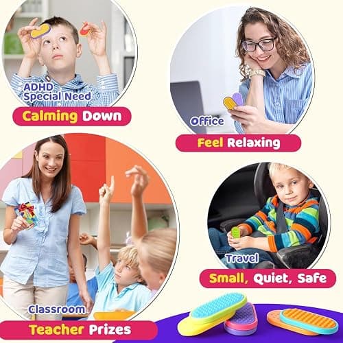 Sensory Fidget Magnet Toys for Kids: Silicone Magnetic Sliders Stress Fidgets for Autism, Stress Small Texture Fidget Toys for Classroom Prizes, Adults Office Desk / Portable Travel Must Haves, Gifts thumbnail 6
