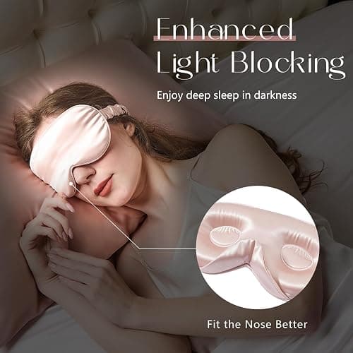 ZIMASILK Adjustable 22 Momme 100% Mulberry Silk Sleep Mask, Upgraded 3D Contoured Cup Eye Mask for Sleeping, Super Soft & Breathable Blindfold, Blackout for Deep Sleeping (Pink) thumbnail 6