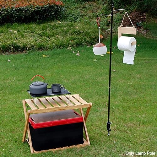 Camping Lantern Stand, Aluminum Alloy Camping Foldable Lamp Hanger with Storage Bag, Folding Lamp Pole for Outdoor Camping Fishing Picnic(Black) thumbnail 7