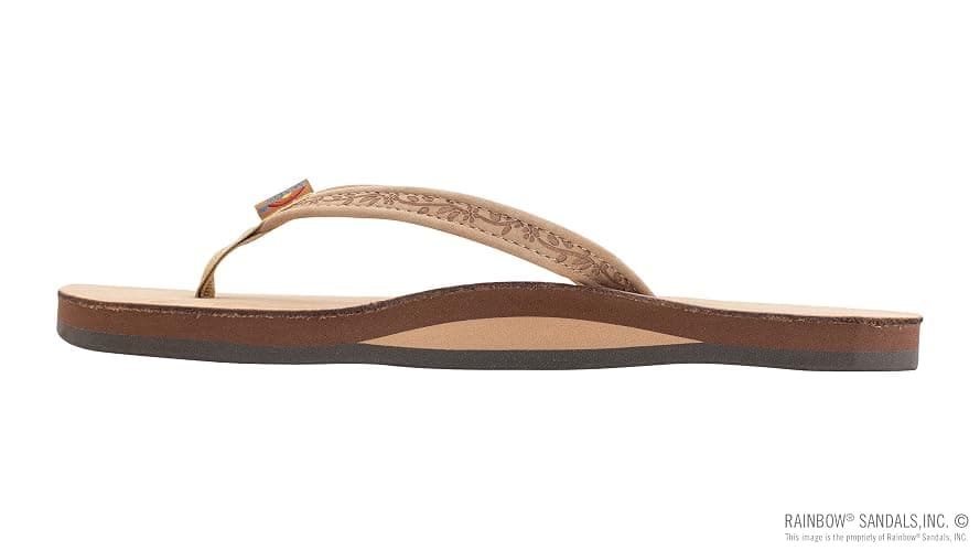 Rainbow Sandals Ladies Las Flores - Single Layer Premier Leather with a Floral 1/2" Narrow Strap thumbnail 2