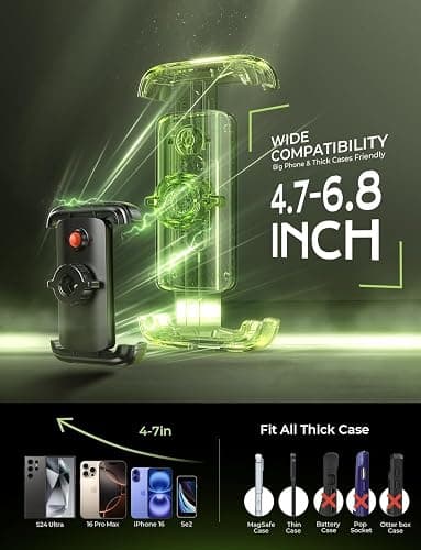 LISEN Bike Phone Holder, [Super Easy Install] Motorcycle Phone Mount Ebike Accessories Bicycle Handlebar Holder Mount Gift for Adults Kids Mountain Mini Bike Gear Accessories for iPhone Samsung Pixel thumbnail 3