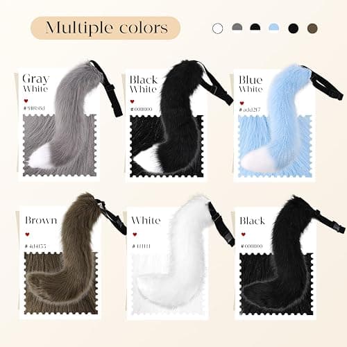 iHUFeather Faux Fur Furry Tail for Cosplay Halloween Fancy Party Costume Accessories thumbnail 3