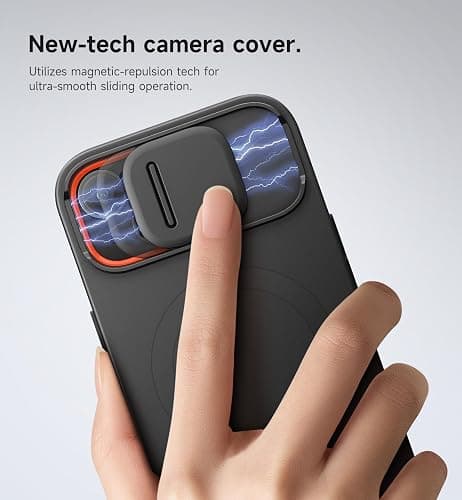 SURITCH for iPhone 15 Case with Magnetic Camera Slide Cover and Adjustable Kickstand, Compatible with MagSafe, Shockproof Bumper Case Slim Protective Cover 6.1 Inch, Black thumbnail 4
