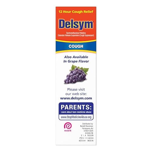 Delsym 12 Hour Cough Medicine for Adults, Powerful Relief for 12 Hours, Cough Suppressant Liquid with Extended-Release Dextromethorphan, Orange Flavor Liquid Cough Syrup, 5 Fl Oz (Pack of 1) thumbnail 9