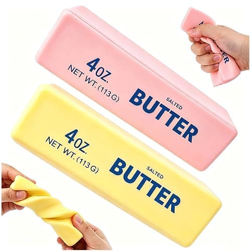2Pcs Butter Toy, Slow Rebound Butter Stick Block Stress Relief Sensory Decompression Fidget Toys for Kids Adults Office Home - Image 1