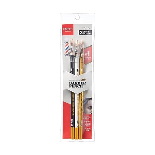 Red by Kiss 3PCS Barber Pencil with Built-in Sharpener - Edge Hairline Razor Trace and Beard Guide Outliner Pencils (Value Set) thumbnail 2