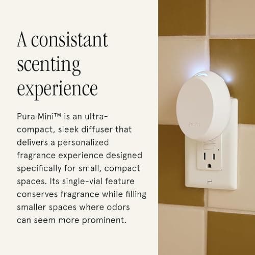 Pura Mini Smart Fragrance Diffuser for Small Spaces Adjustable Smart Home Device with LED Light & Automatic Vial Detection - Includes 1 Scent Refill; White Tea no.1 thumbnail 3