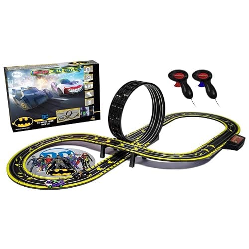 Scalextric G1155M Micro Car Race Track Sets for Kids Age 4+ - Batman vs Joker Themed Construction Set, Battery Powered Racing, Slot Cars Kids' Play Vehicles - Mini Toy Tracks for Boys - Image 1