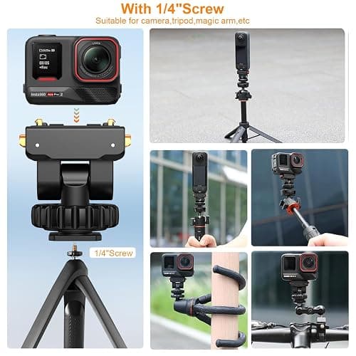 Desiontal Cold Shoe Adapter Mount with Magnetic Quick Mount Holder, 160 Tilt Adjustable, Universal Action Camera Accessory for Insta360 Ace Pro2 / AcePro / Ace, with 1/4" Screw Hole thumbnail 8