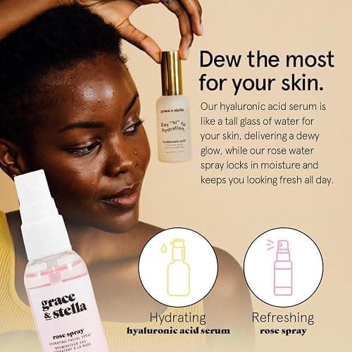 grace & stella Award Winning Skin Care Set - Gifts for Her - Travel Essentials with Under Eye Masks, Serum, Cleanser, Lip Balm - Birthdays, Bachelorette, Bridesmaids, Teen Gifts - Vegan Self Care thumbnail 5