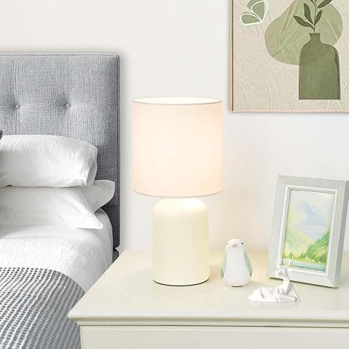 Lampwell Maye Small Ceramic Table Lamp for Living Room and Bedroom,Modern Kids Night Table Lamp,Φ6.3×H13IN,Bulb Excluded,Milk Curry (Cream) thumbnail 3