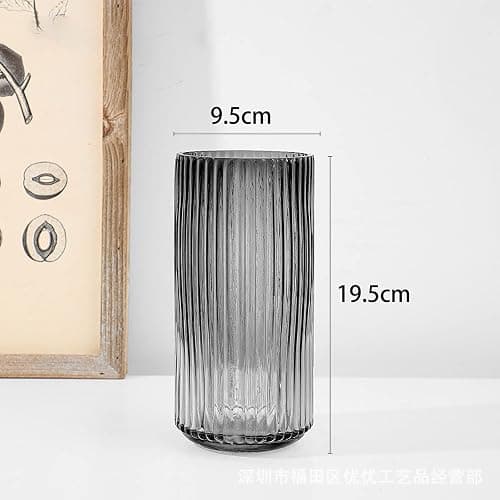 Vase en verre Hey_you, vase de fleurs nordique minimaliste cristallin décoratif, colonne, arrangement floral, ornements pour décoration de maison, bureau, cadeau pour mariage, pendaison de crémaillère thumbnail 4